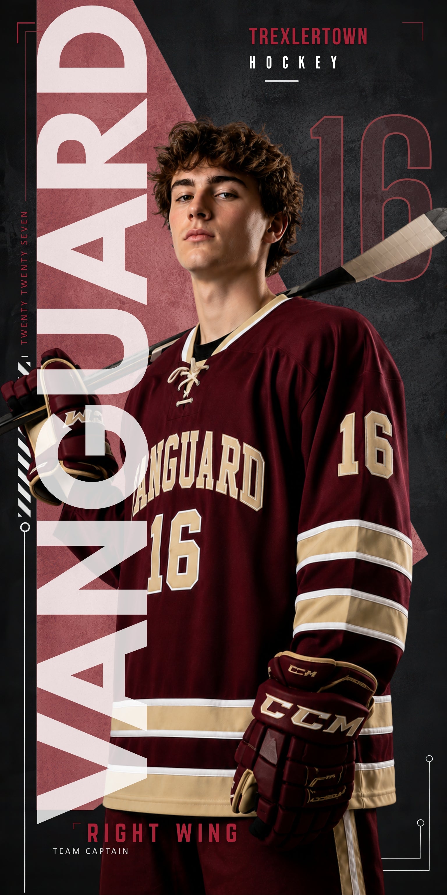 Geometric Hockey Banner Template | Editable in Canva | 1:2