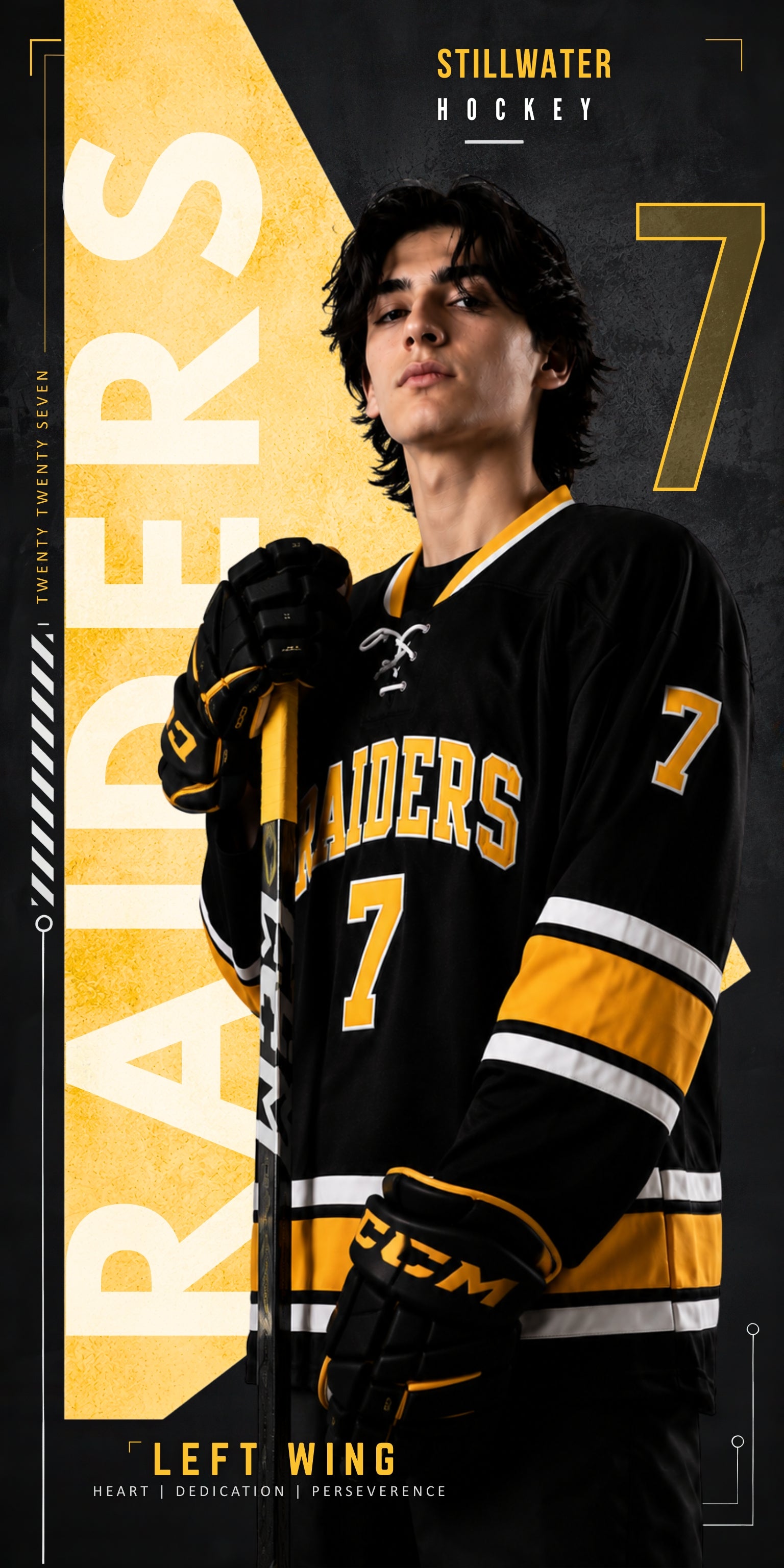 Geometric Hockey Banner Template | Editable in Canva | 1:2
