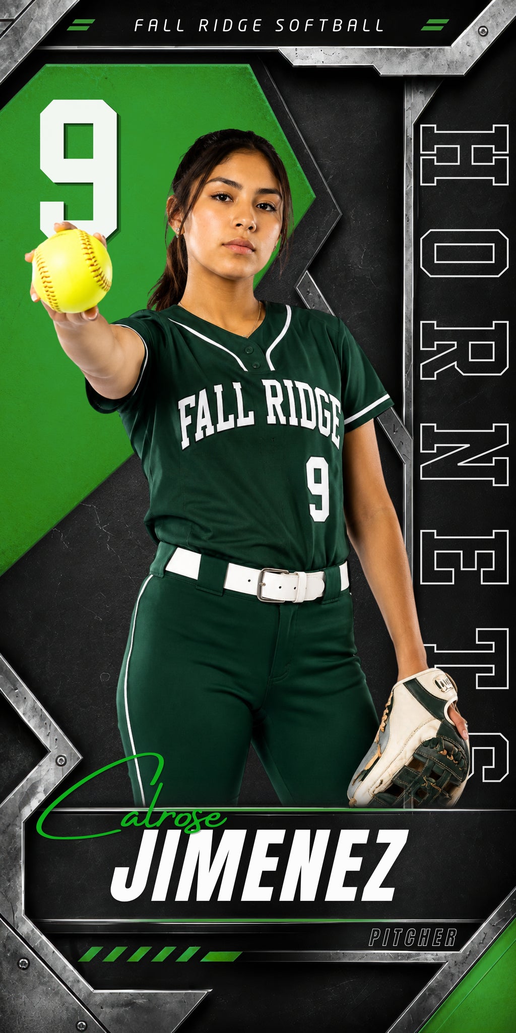 Metallic Softball Banner Template | Editable in Canva | 1:2
