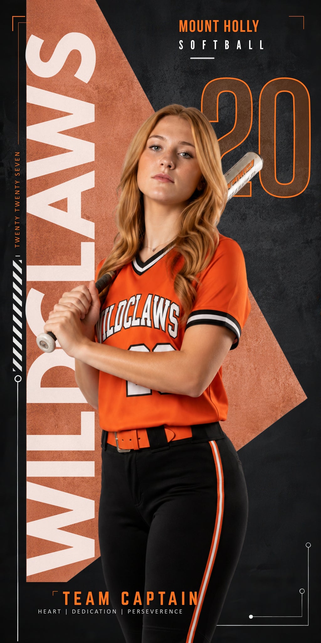 Geometric Softball Banner Template | Editable in Canva | 1:2