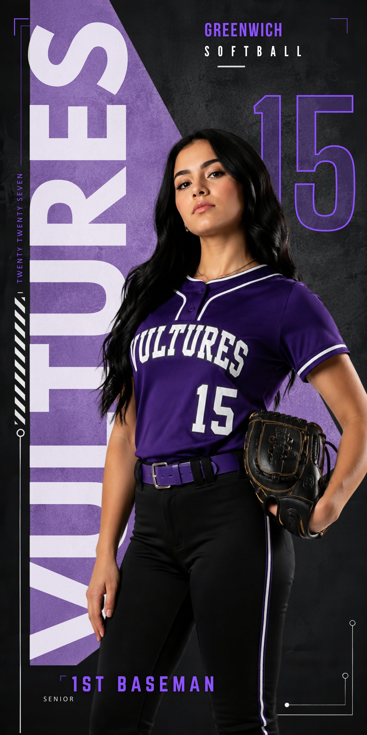 Geometric Softball Banner Template | Editable in Canva | 1:2