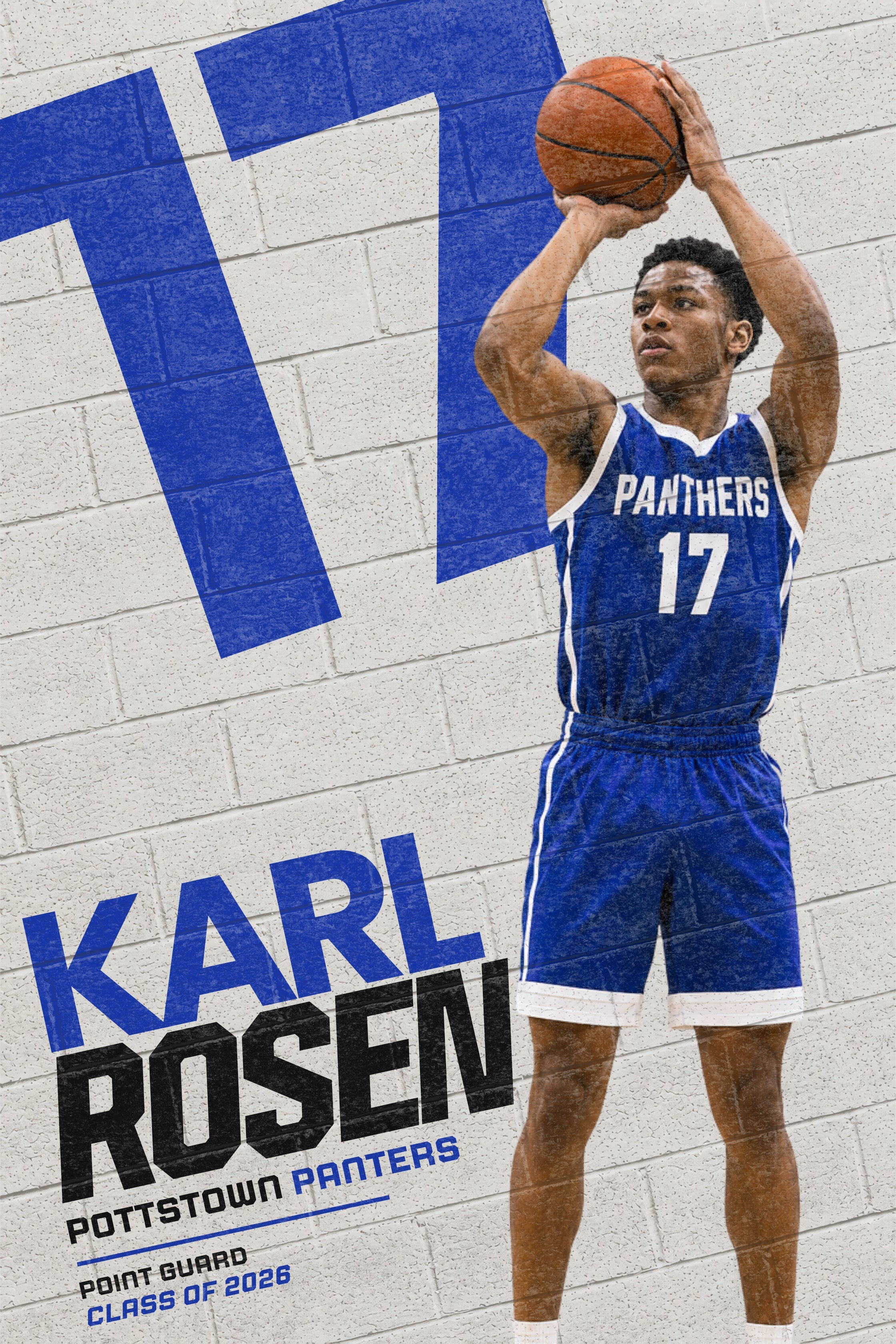 Basketball Poster Canva Template | Painted Brick Wall Design | 2:3