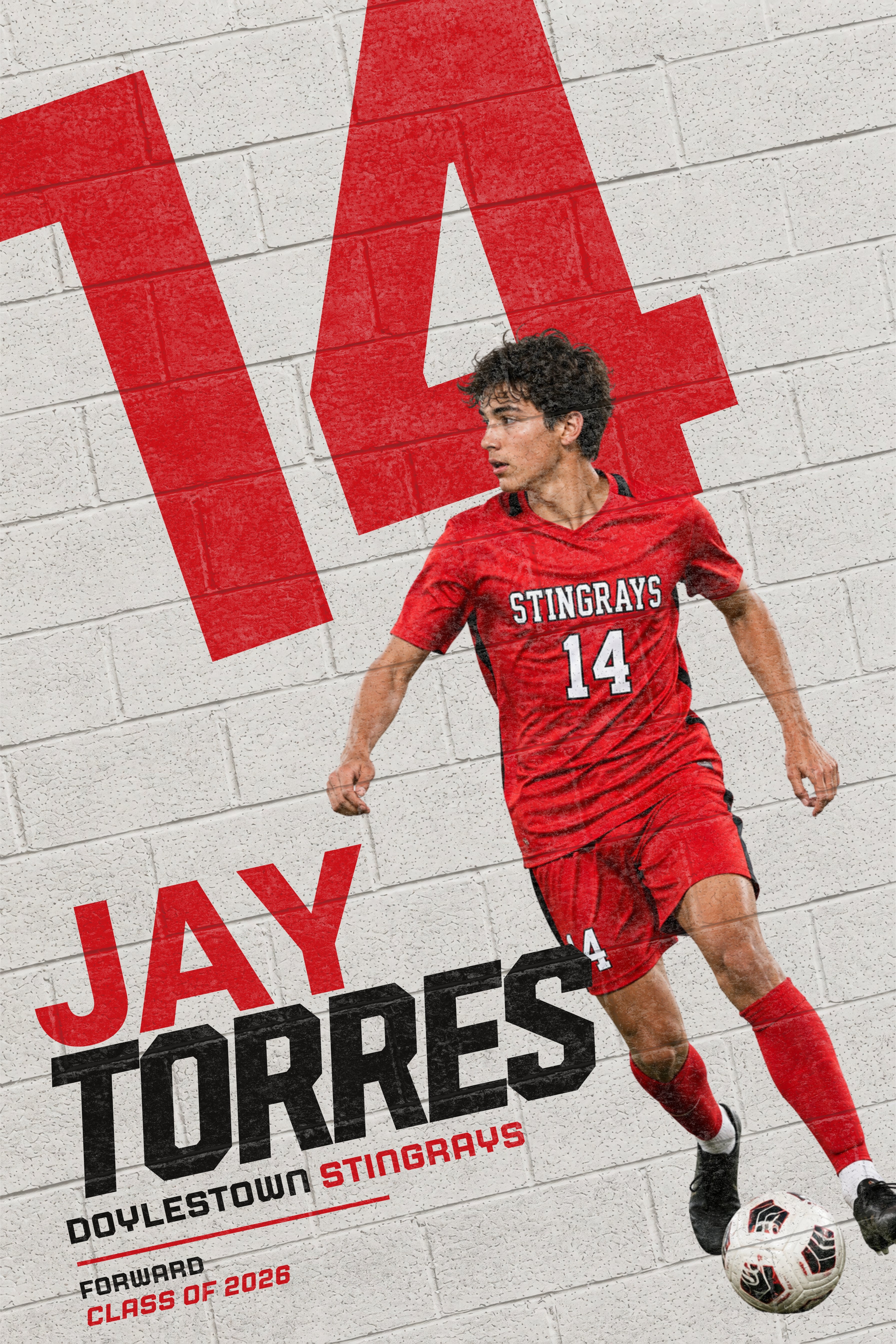 Soccer Poster Canva Template | Painted Brick Wall Design | 2:3