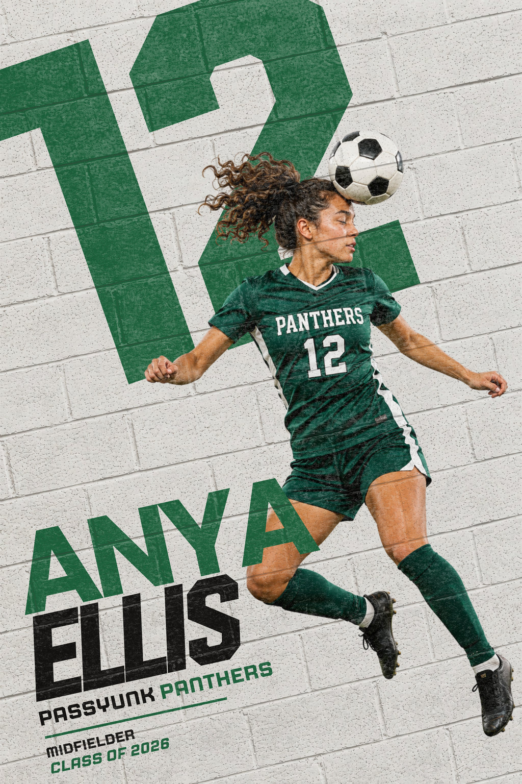 Soccer Poster Canva Template | Painted Brick Wall Design | 2:3