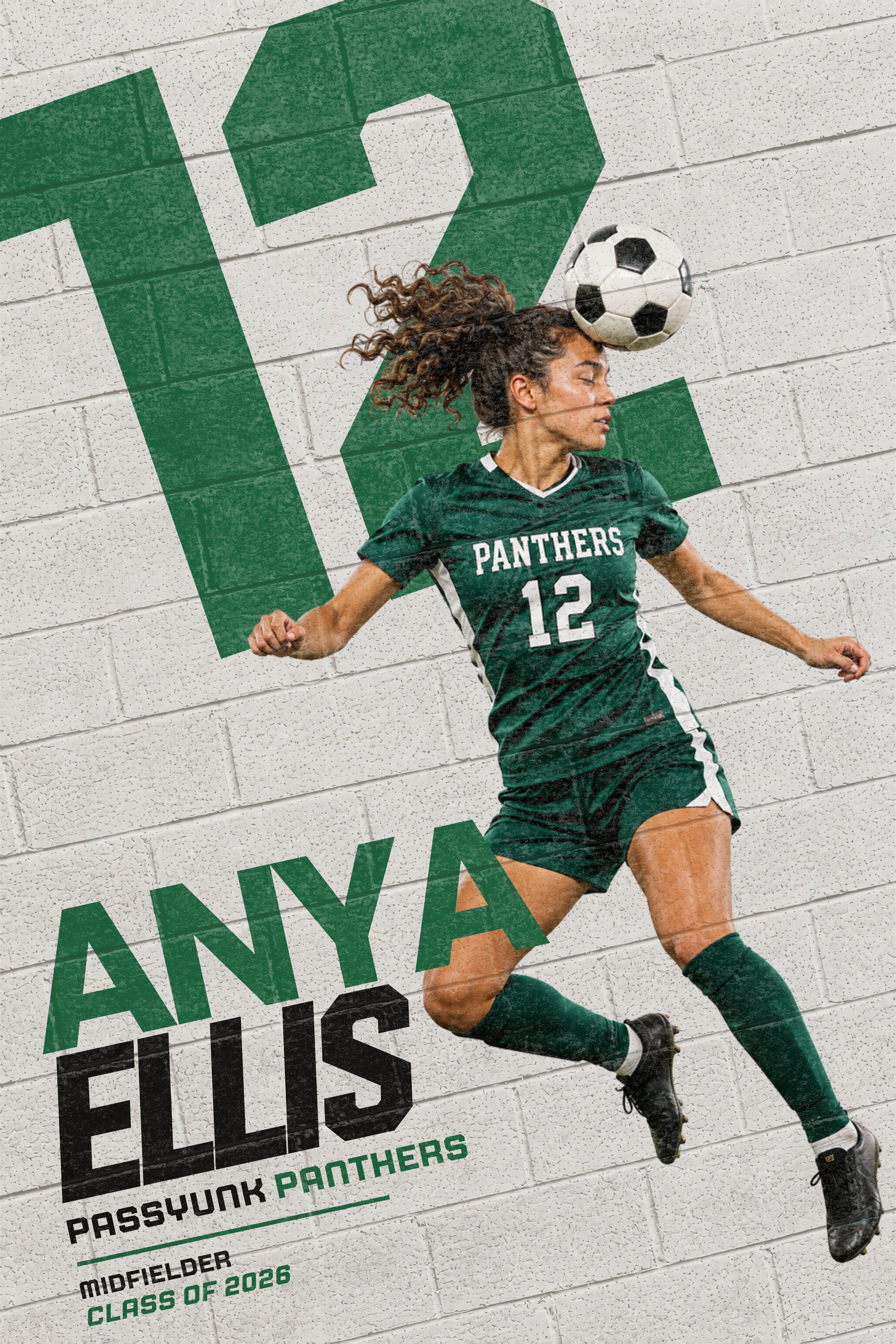 Soccer Poster Canva Template | Painted Brick Wall Design | 2:3