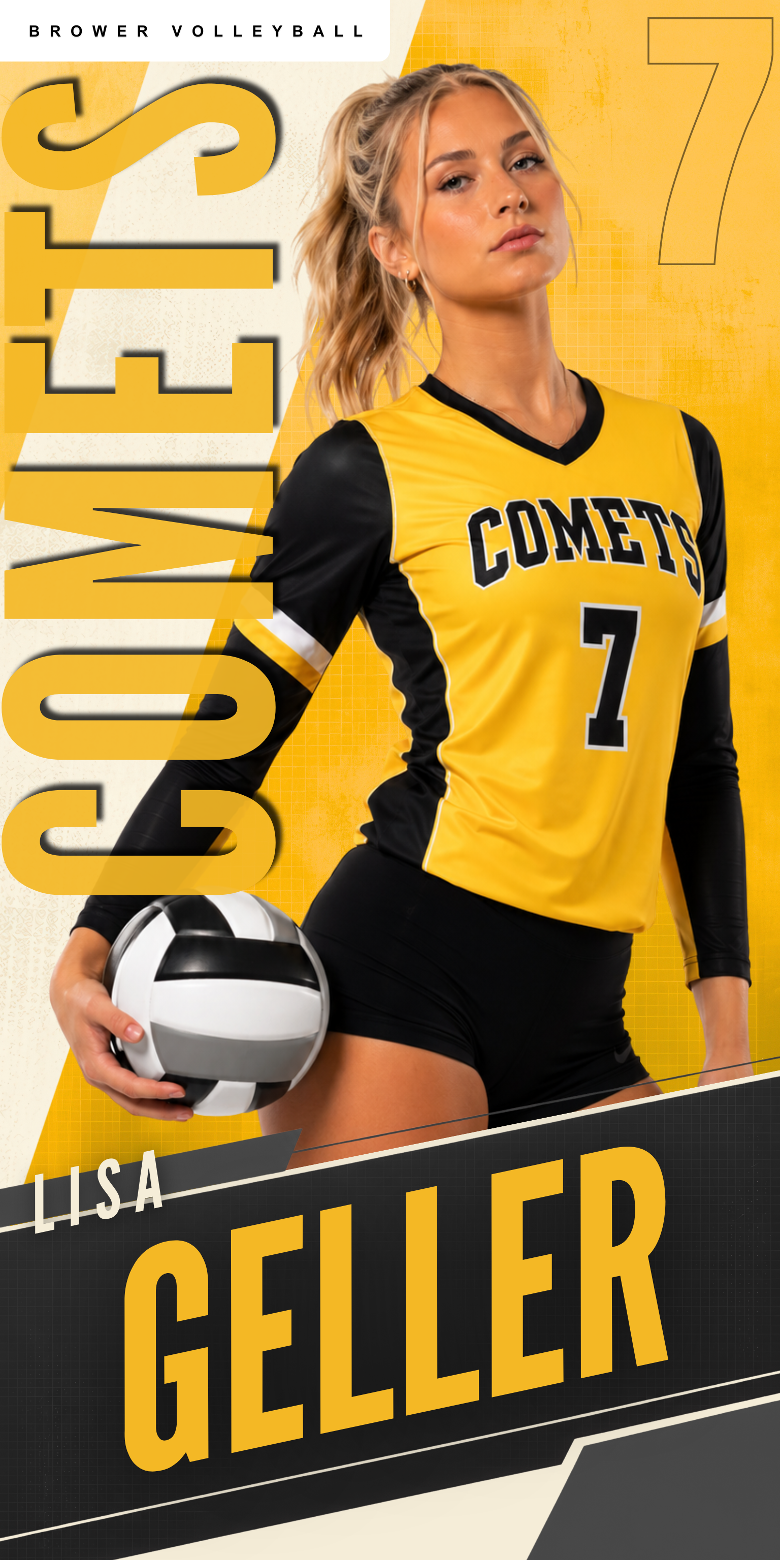 Modern Volleyball Banner Template | Editable in Canva | 1:2