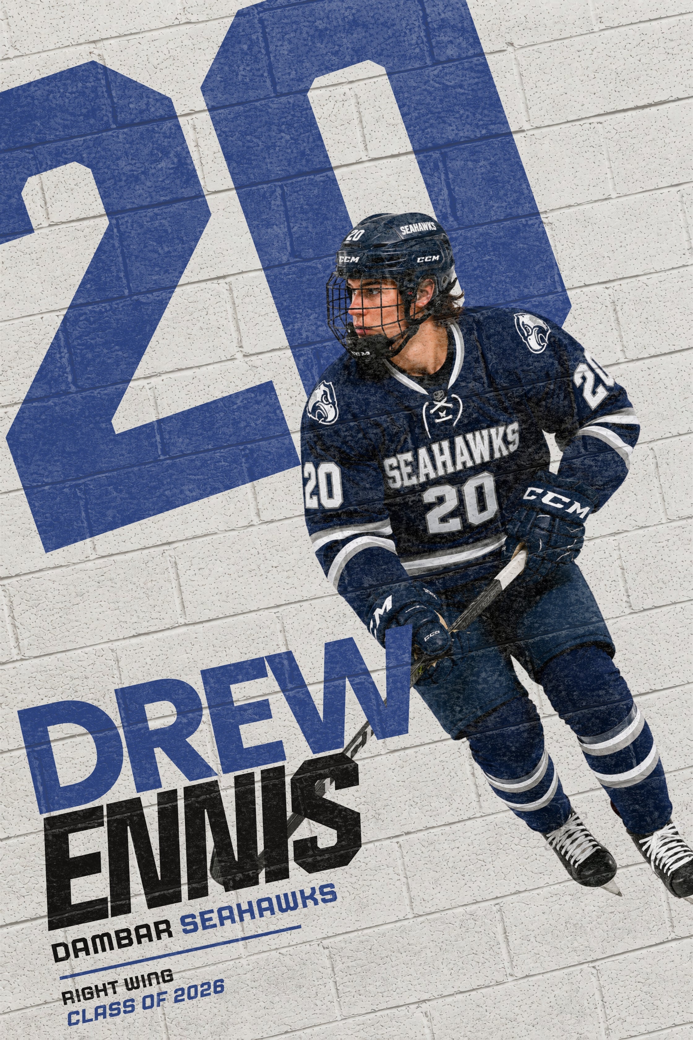 Hockey Poster Canva Template | Painted Brick Wall Design | 2:3