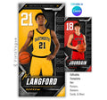 Basketball sports banner template editable in Canva displayed in vertical poster mockup