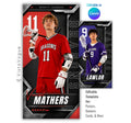Editable lacrosse banner template with metallic sports poster design shown in Canva mockup