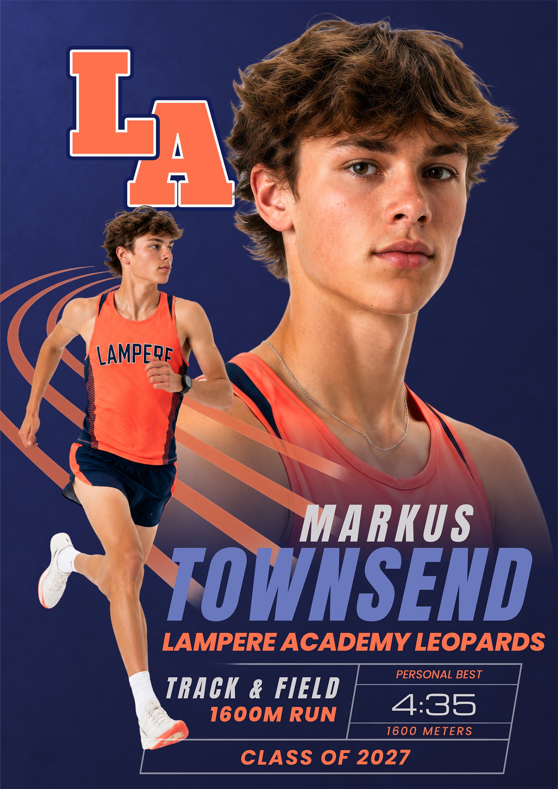 Track & Field Poster Photoshop Template | Motion Trail Design | 5:7