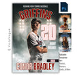 Sports poster template editable in Photoshop with stadium lights backdrop and smoky baseball atmosphere