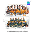 All sports team banner template editable in Canva with grunge textured background, bold team typography, and senior night sports poster layout