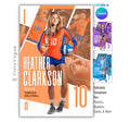 Volleyball senior night poster and player banner template editable in Canva with diagonal geometric panel layout featuring multiple action photos layered behind the full-body athlete
