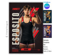 Wrestling senior banner template editable in Canva with modern geometric graphics, bold athlete layout, and customizable sports poster design for senior night events