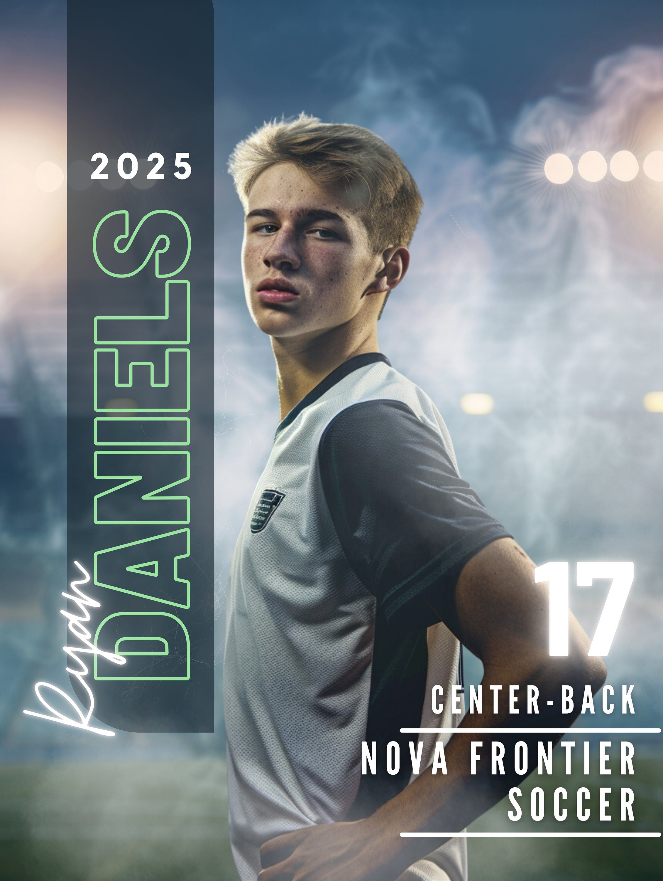 Soccer Poster Template | Editable in Canva | 3:4 | Senior Banner, Player Poster, Memory Mate, Sports Design