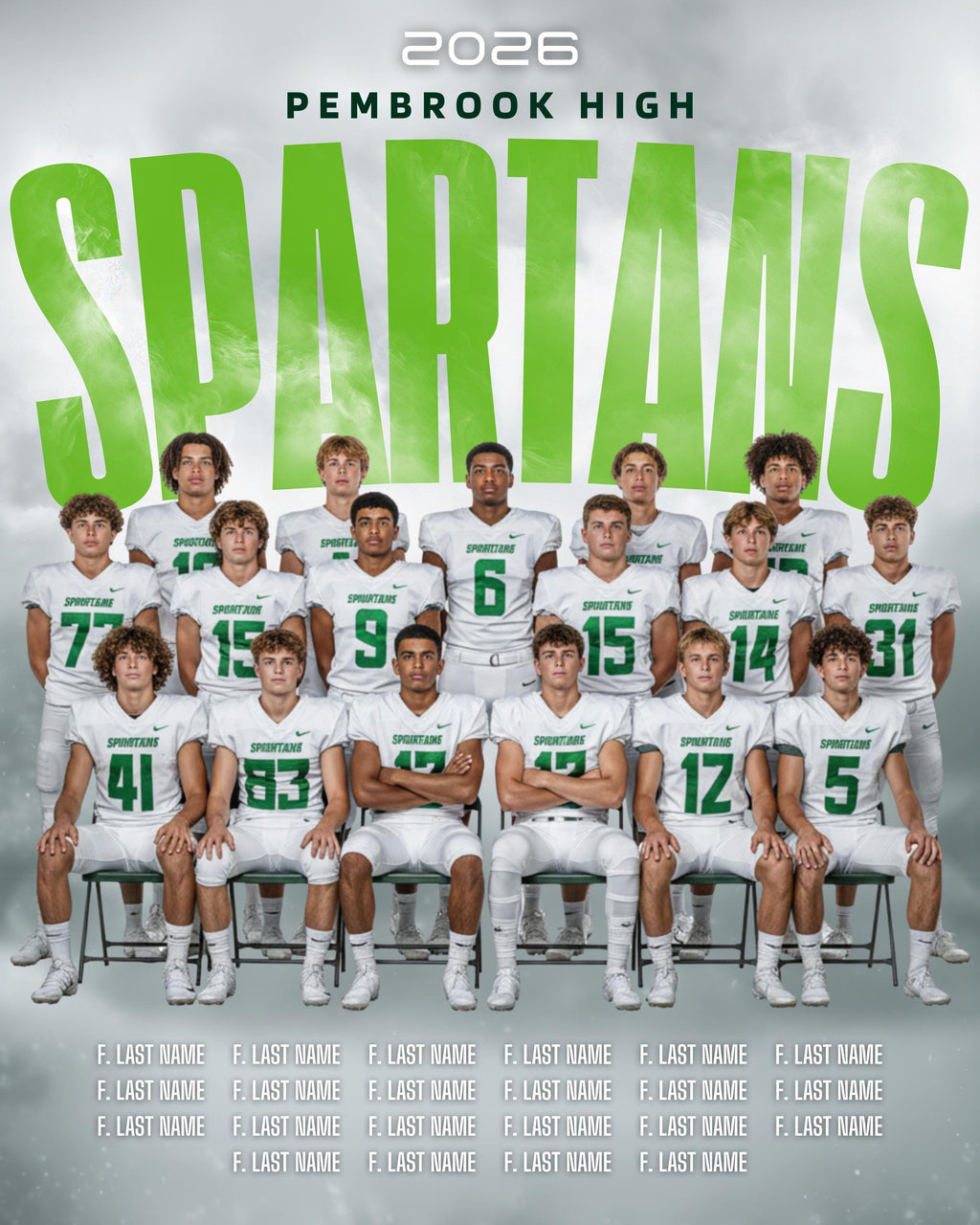 Smoke Style All Sports Team Poster Template | Editable in Canva | 4:5