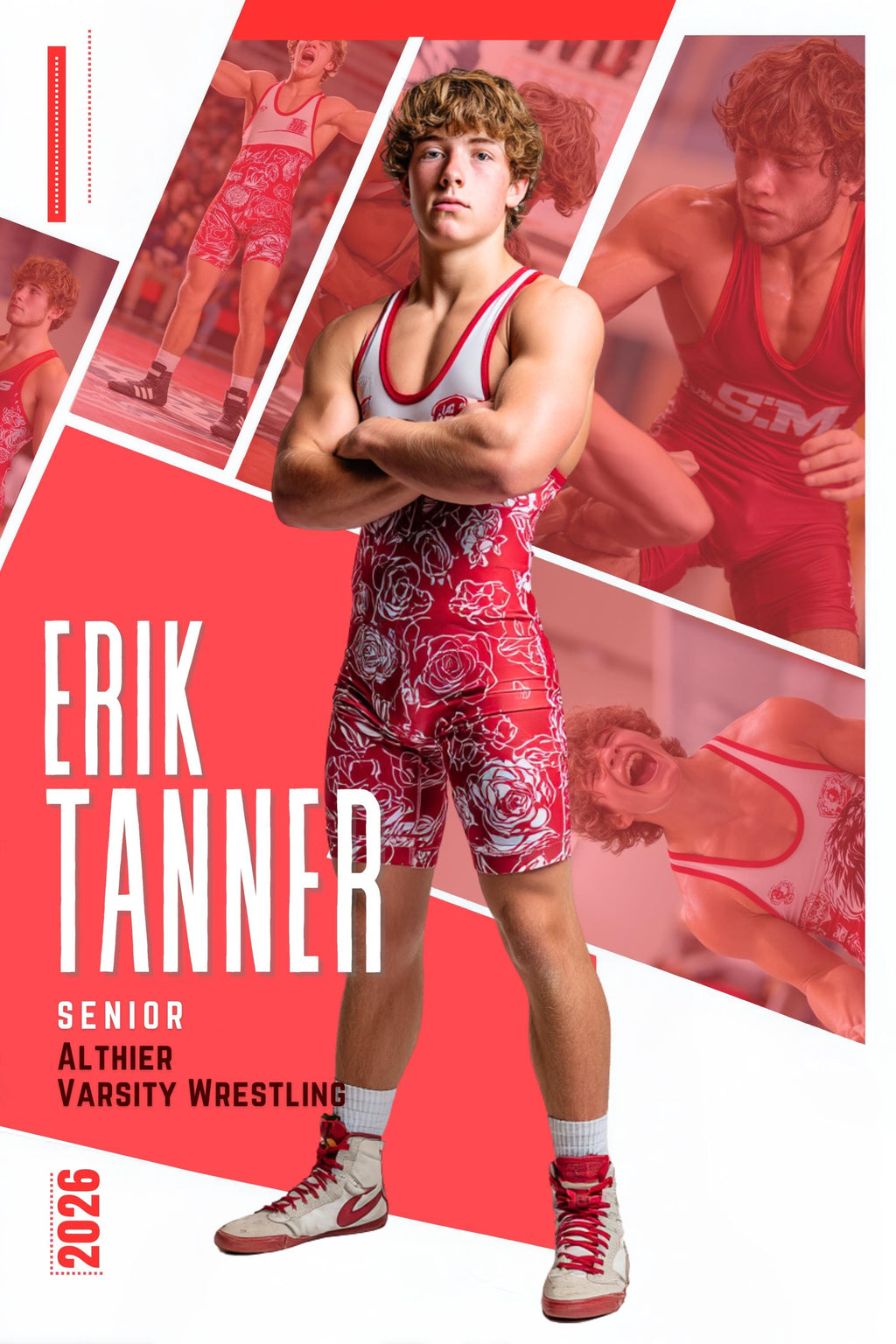 Multi-Photo Collage Wrestling Poster Template | Editable in Canva | 2:3