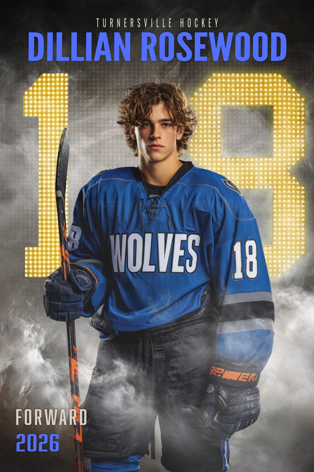 Scoreboard Numbers Hockey Poster Template | Editable in Photoshop | 2:3