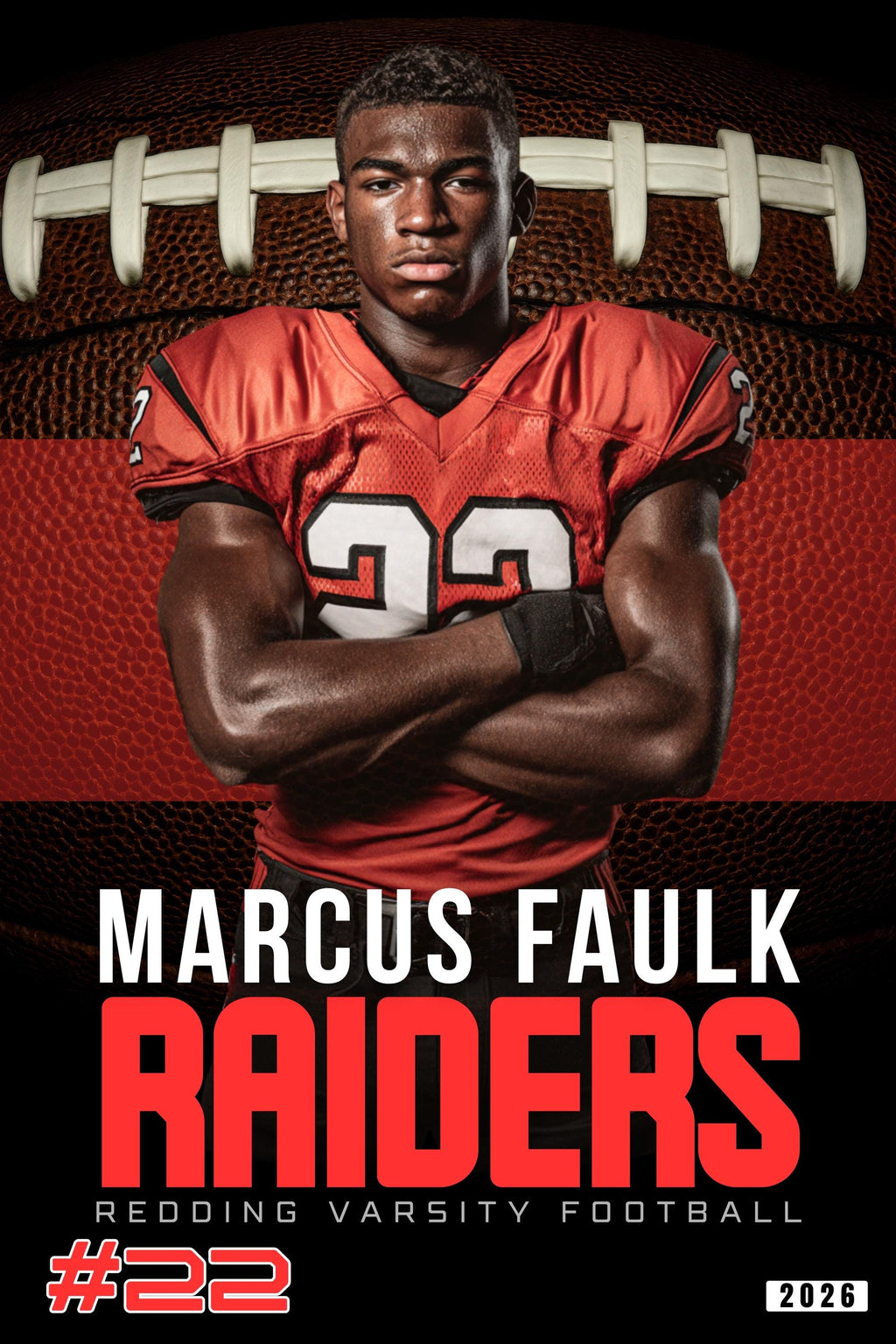 Football Texture Football Poster Template | Editable in Canva | 2:3