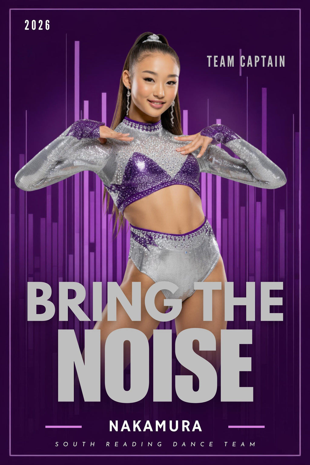 Sound Bars Cheer & Dance Poster Template | Editable in Canva | 2:3