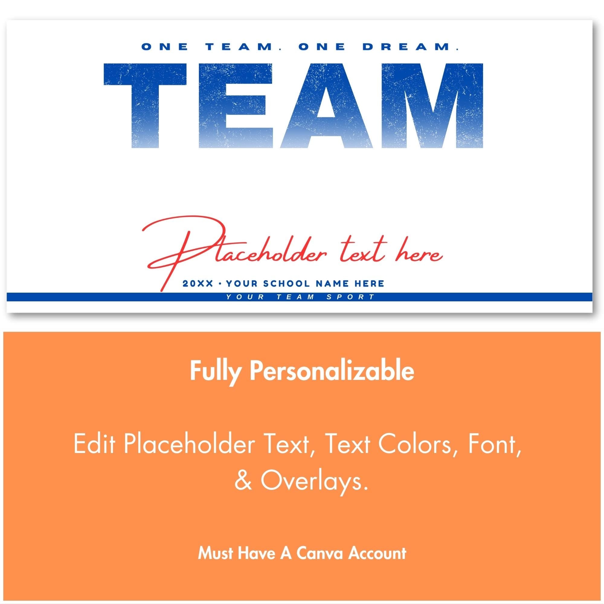 Large Team Name All Sports Team Banner Template | Editable in Canva | 2:1
