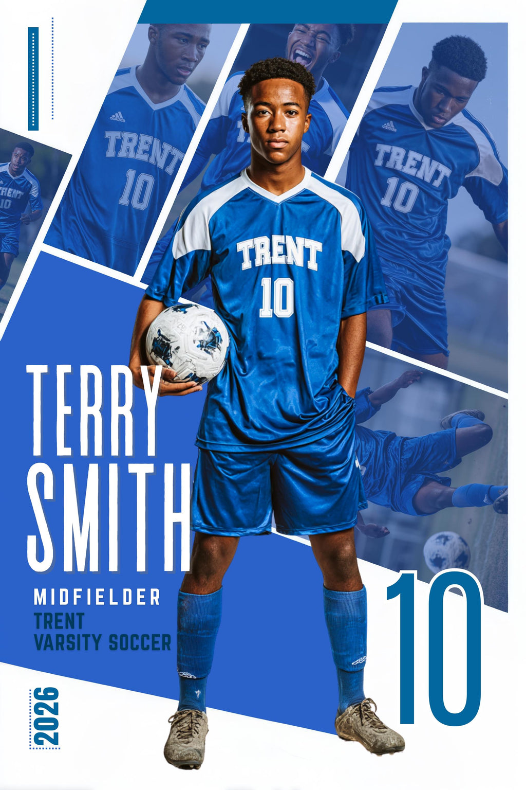 Multi-Photo Collage Soccer Poster Template | Editable in Canva | 2:3