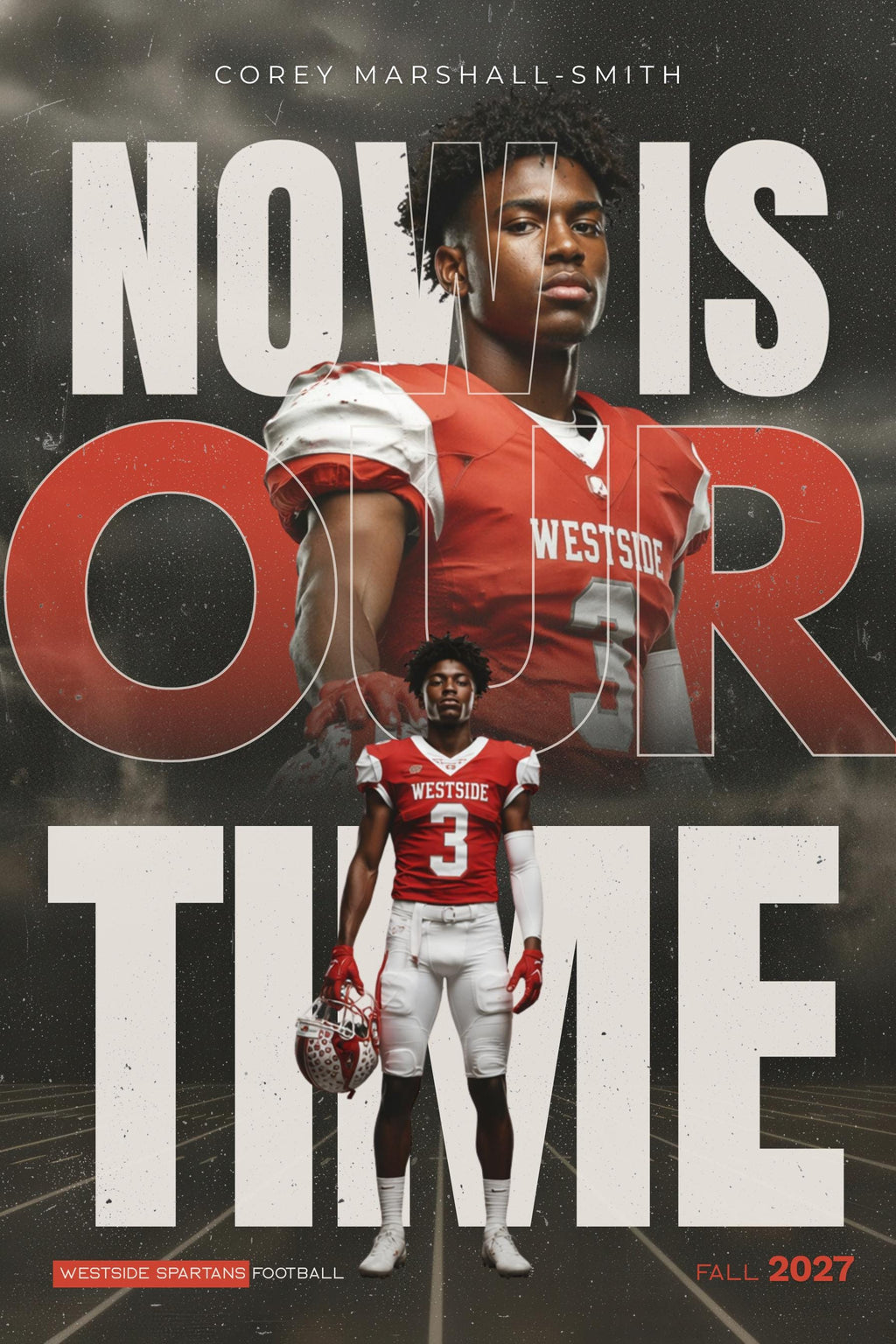 Bold Typography Football Poster Template | Editable in Canva | 2:3