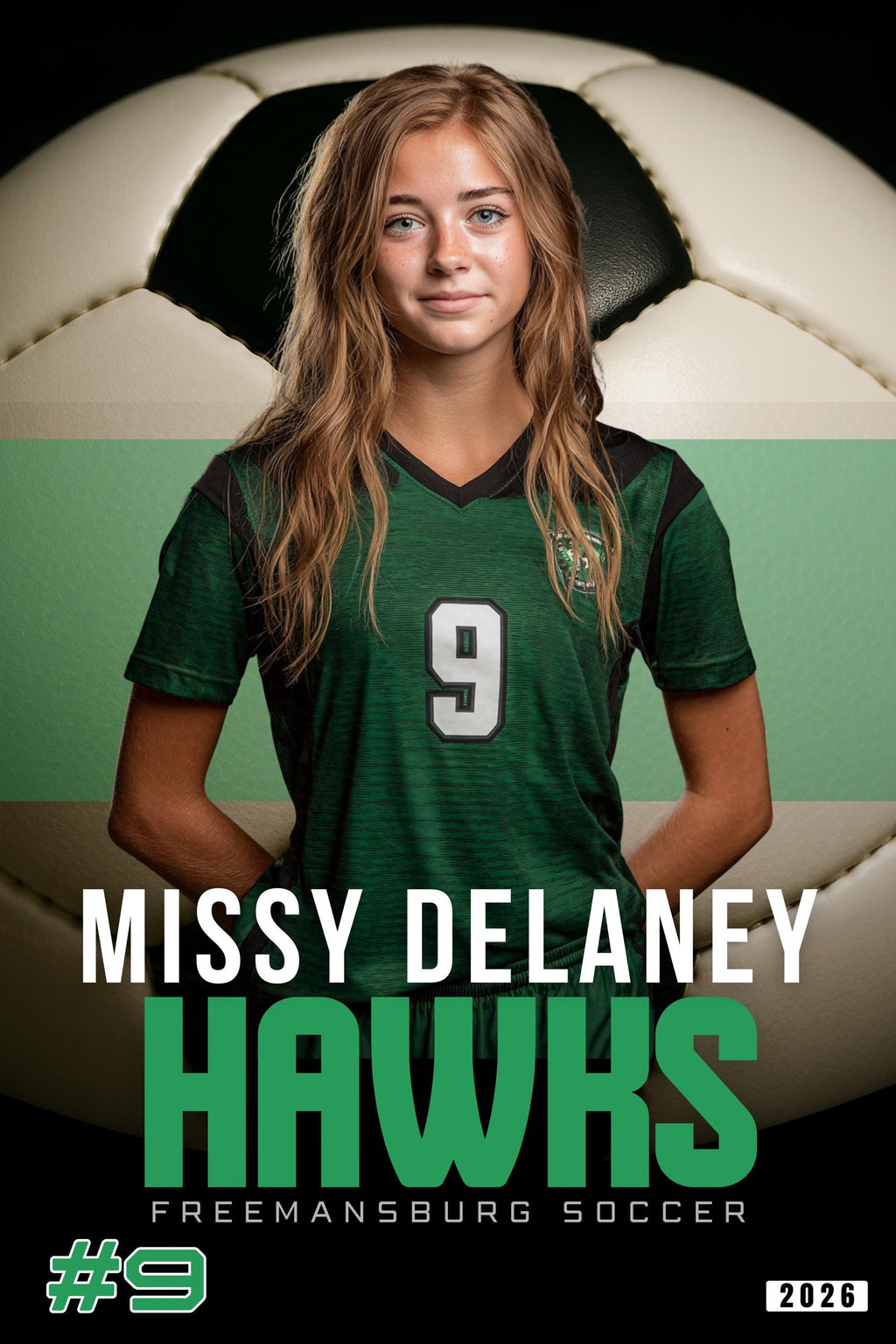 Soccer Ball Closeup Player Poster Template | Editable in Canva | 2:3