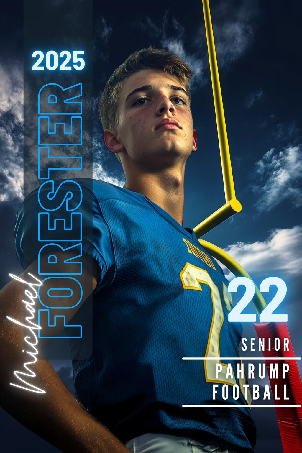 Field Goal Post Backdrop Football Poster Template | Editable in Canva | 2:3