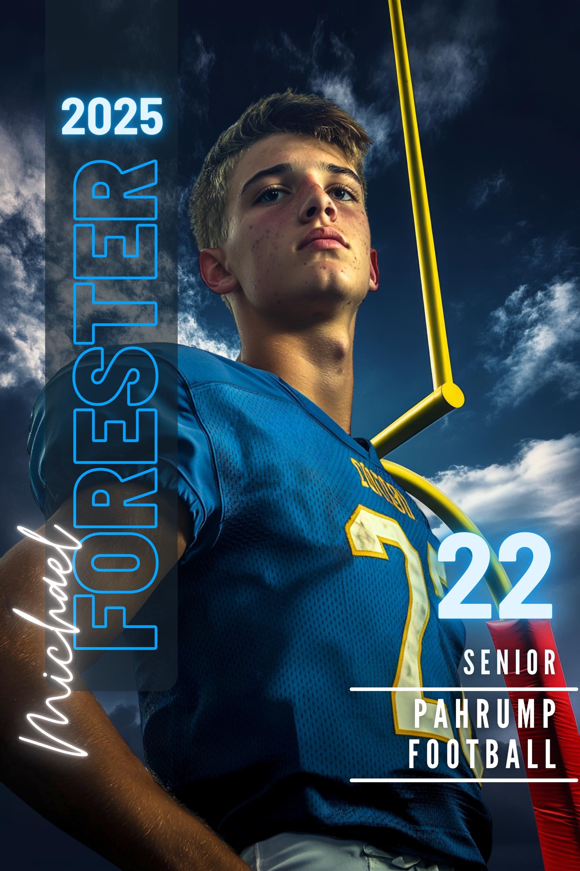 Field Goal Post Backdrop Football Poster Template | Editable in Canva | 2:3