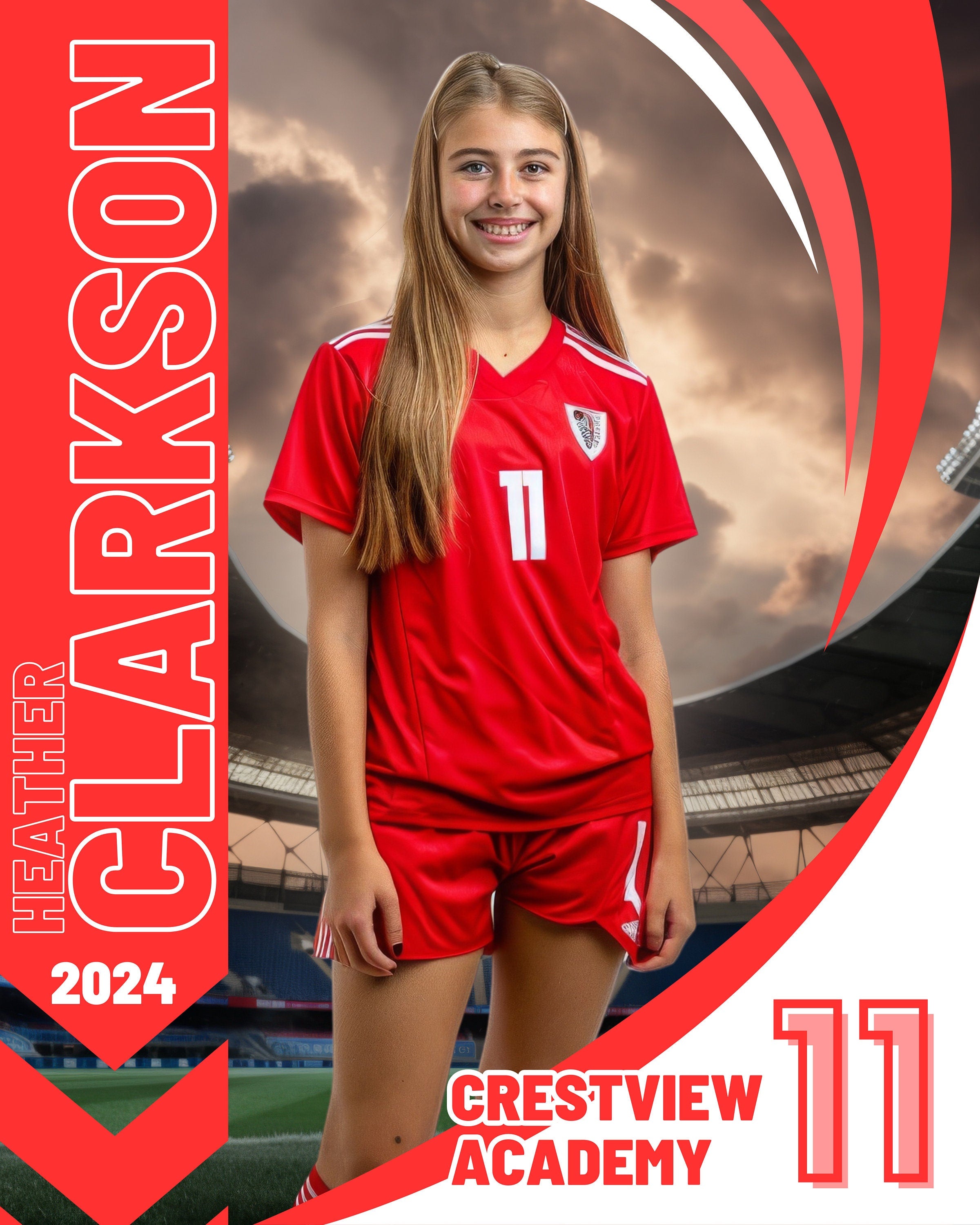 Stadium & Sky Soccer Poster Template | Editable in Canva | 4:5