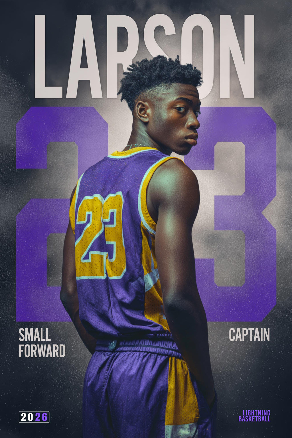 Oversized Number Basketball Poster Template | Editable in Photoshop | 2:3