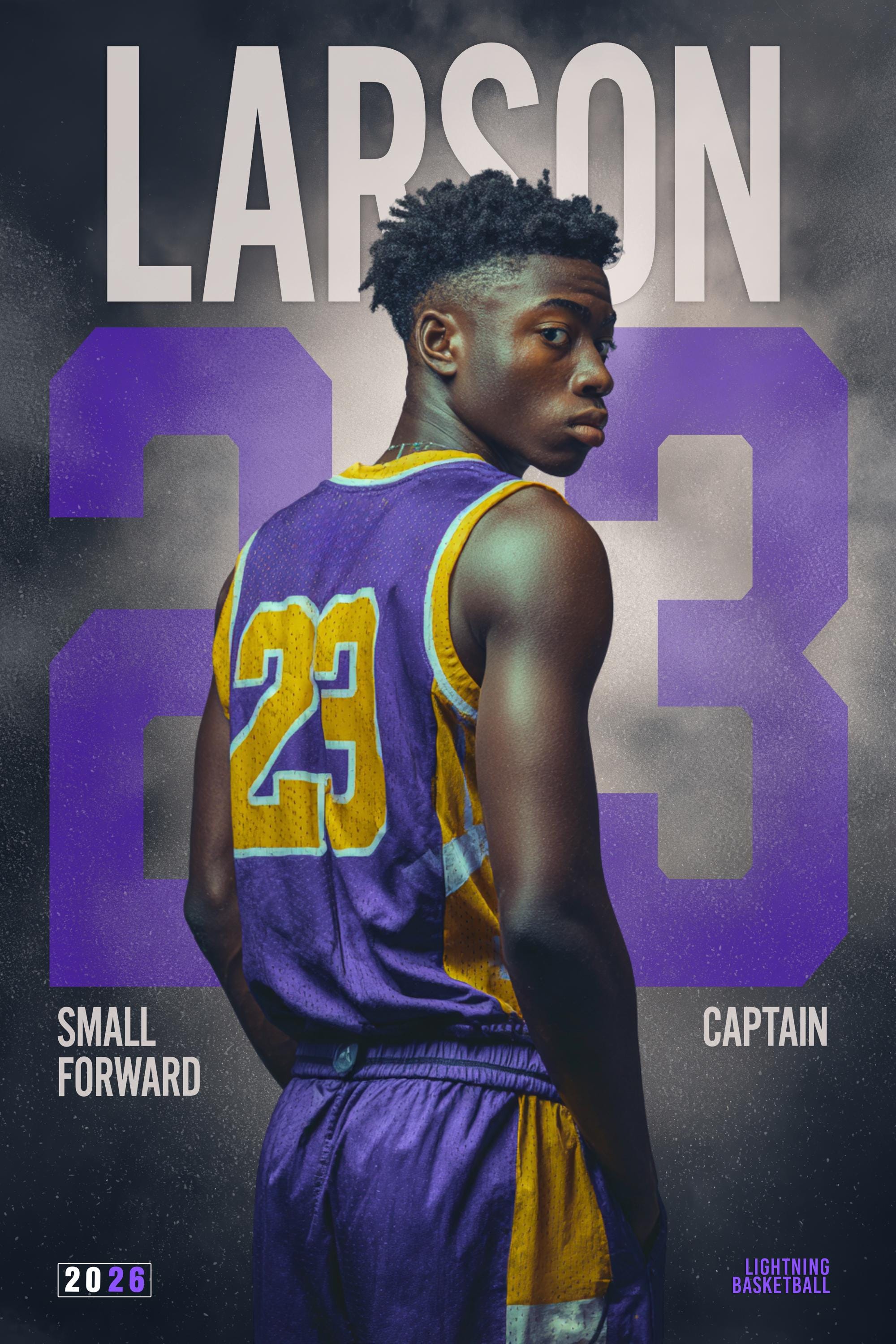 Oversized Number Basketball Poster Template | Editable in Photoshop | 2:3