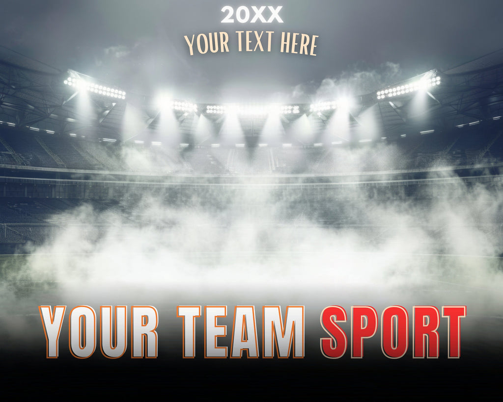 Stadium Smoke Sports Team Poster Template | Editable in Canva | 5:4