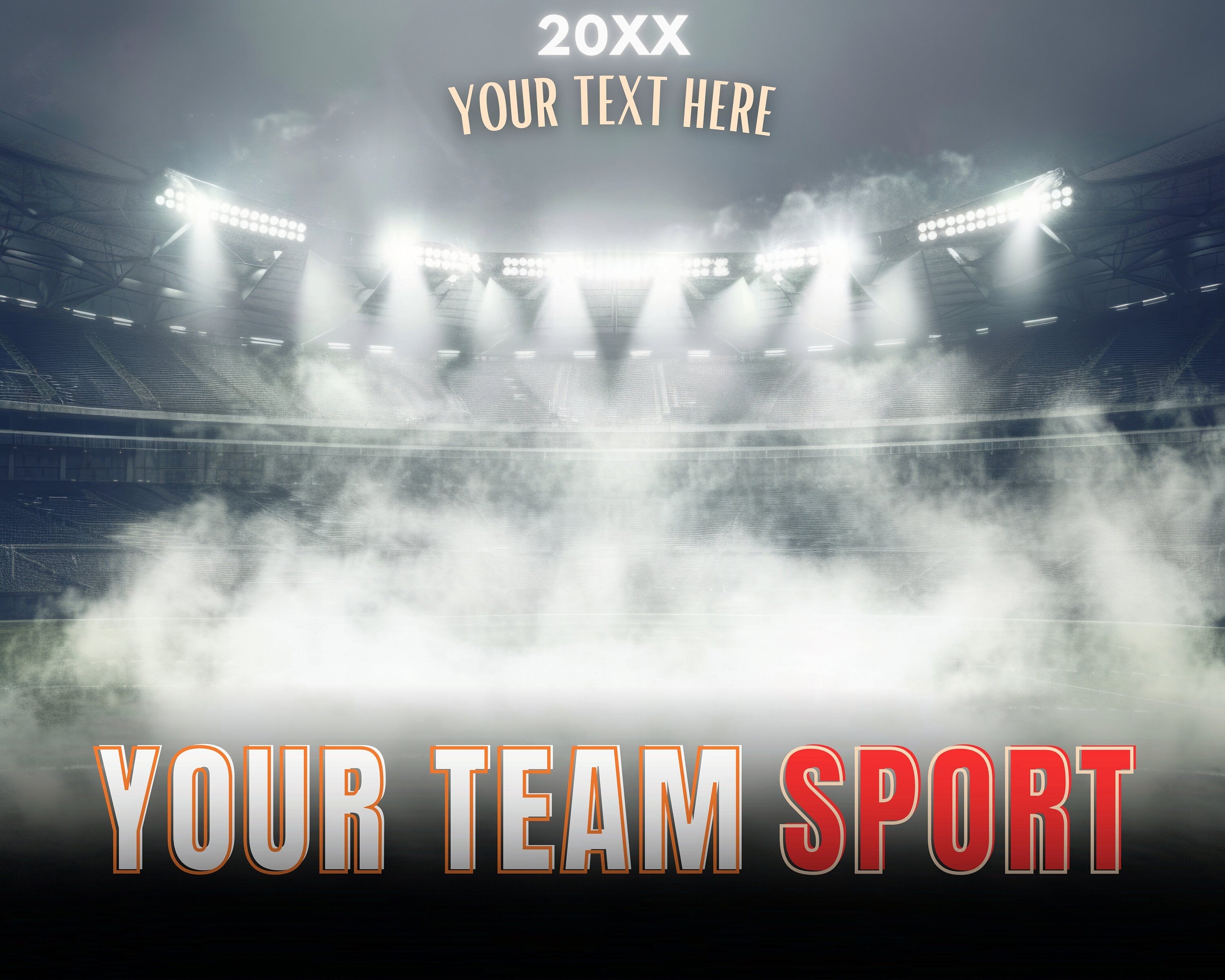 Stadium Smoke Sports Team Poster Template | Editable in Canva | 5:4