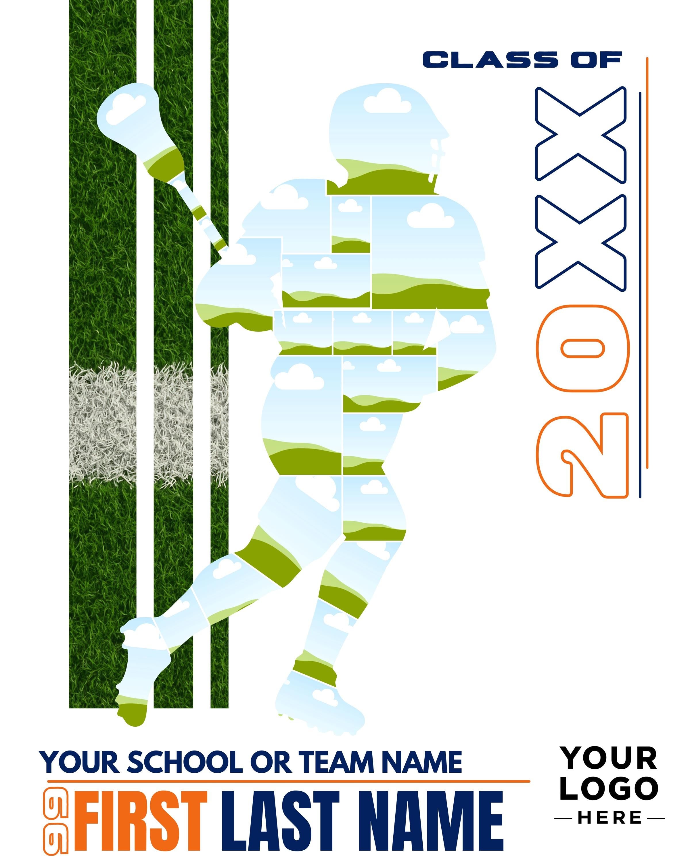 Lacrosse Photo Collage Template | Editable in Canva | 4:5 | Silhouette Style