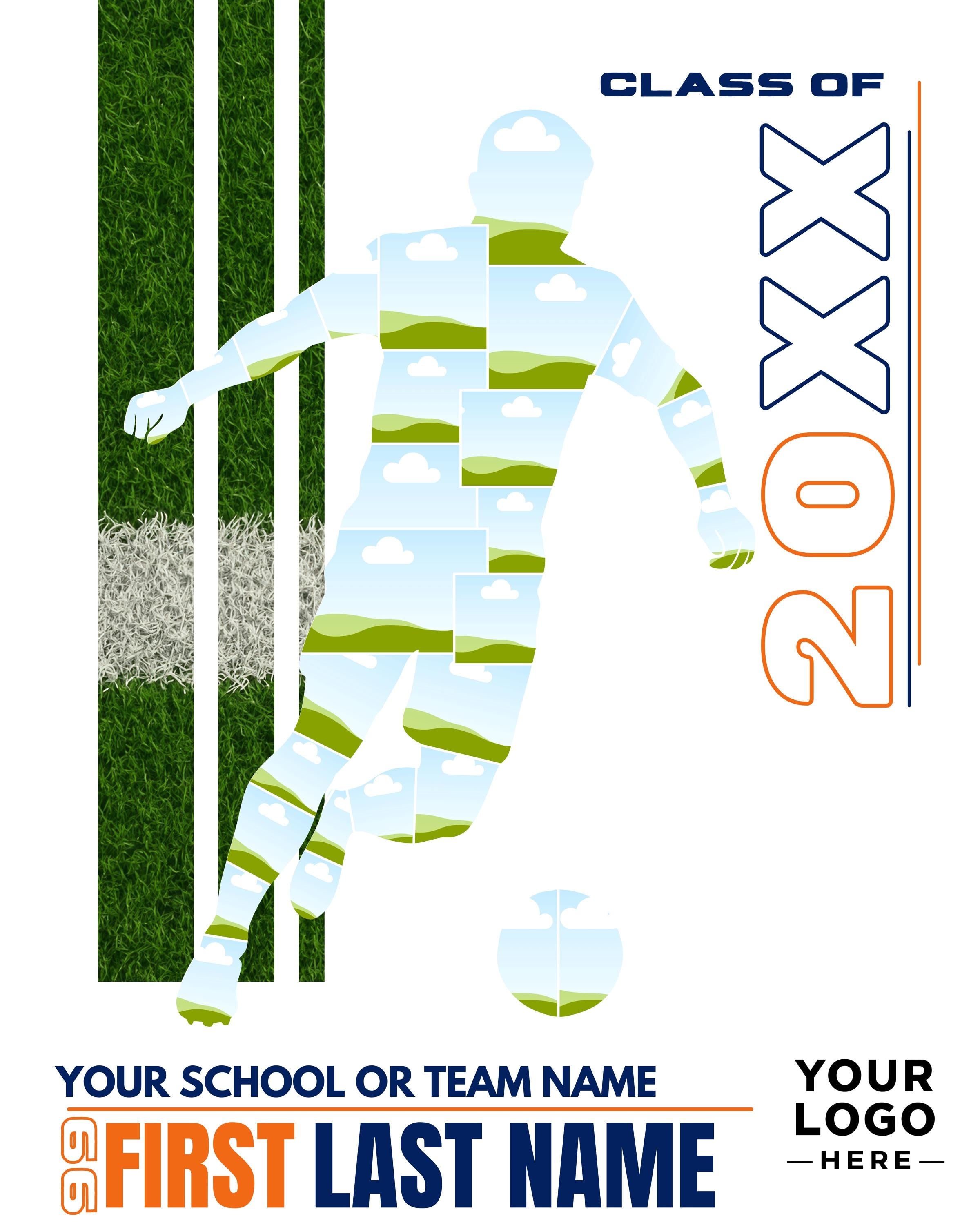 Soccer Collage Poster Template | Editable in Canva | 4:5 | Silhouette Style