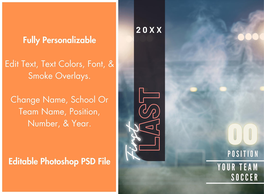Smokey Cinematic Soccer Poster Template | Editable in Photoshop | 3:4