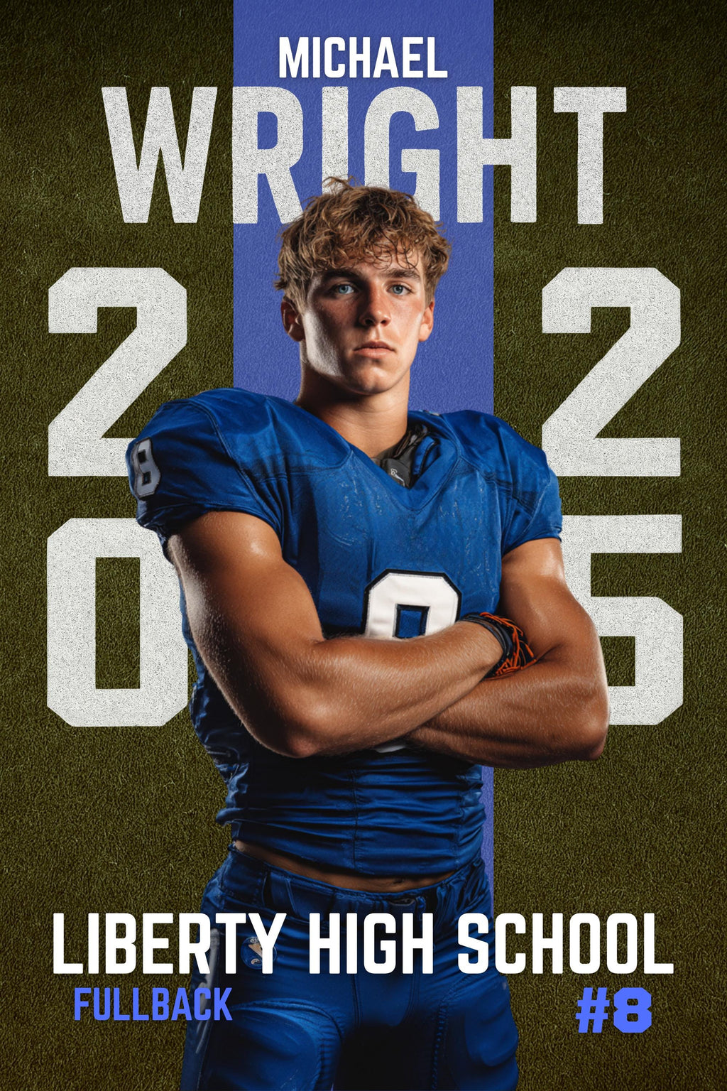 Turf Background Football Poster Template | Editable in Canva | 2:3