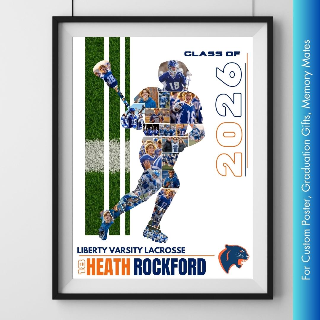Lacrosse Photo Collage Template | Editable in Canva | 4:5 | Silhouette Style