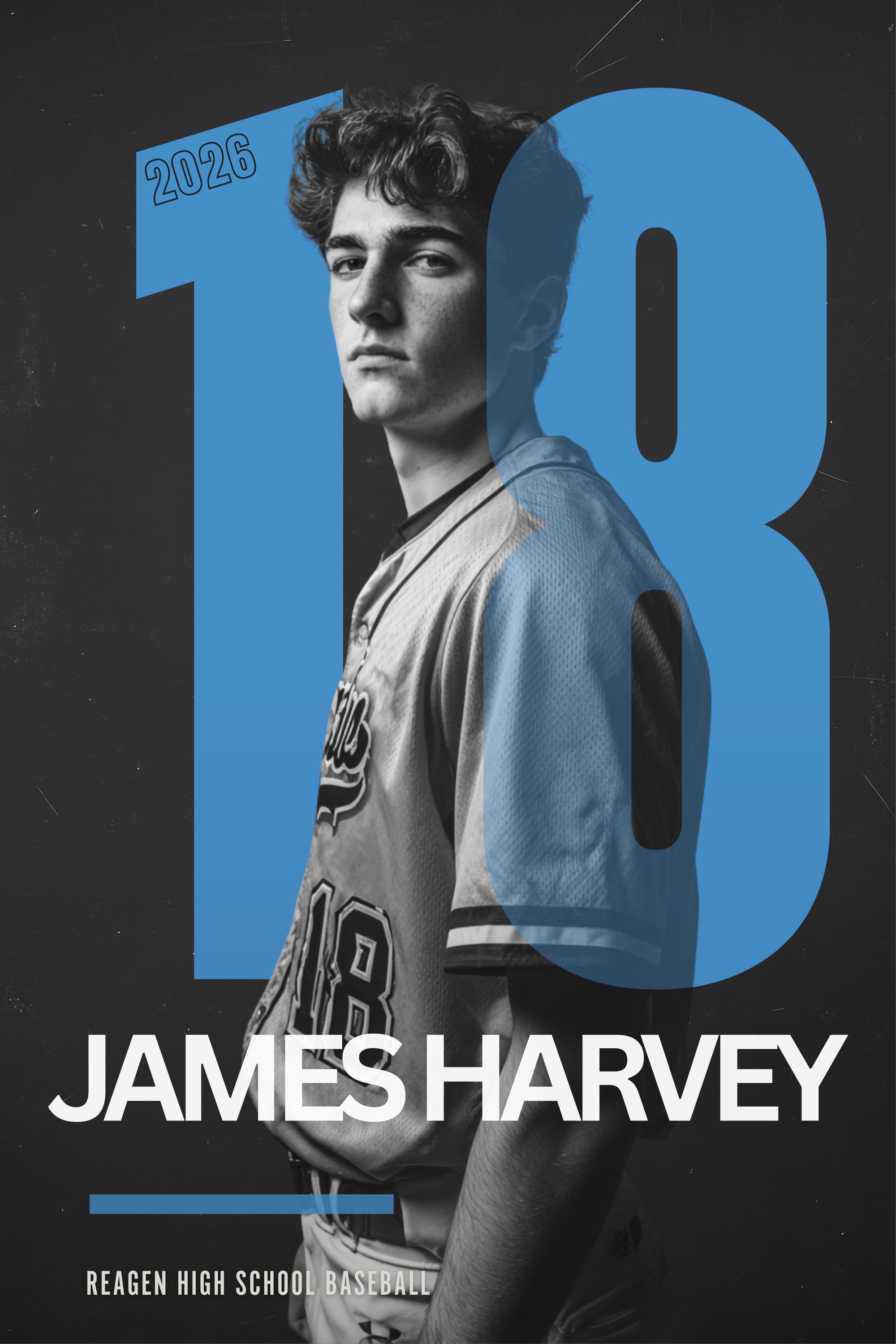 Big Number Editorial-Style Baseball Poster Template | Editable in Canva | 2:3