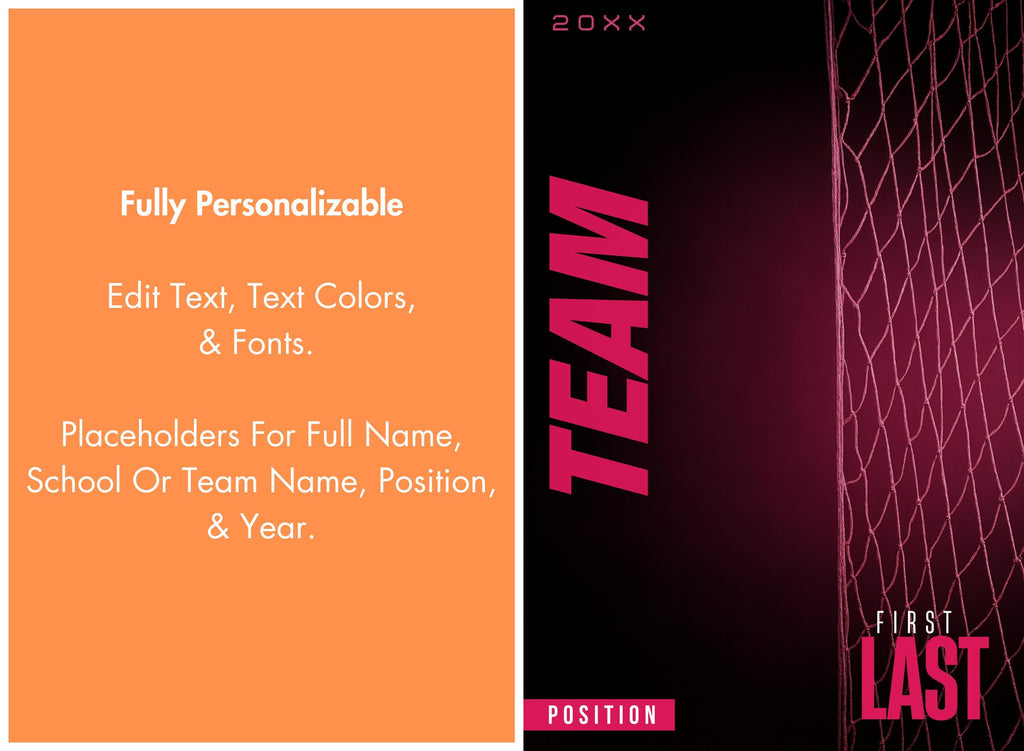 Volleyball Net Player Poster Template | Editable in Canva | 2:3