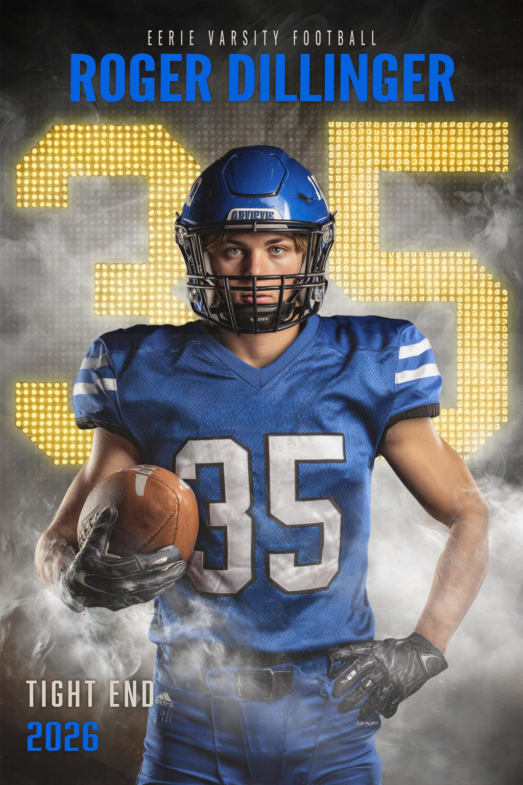 Scoreboard Numbers Football Poster Template | Editable in Photoshop | 2:3