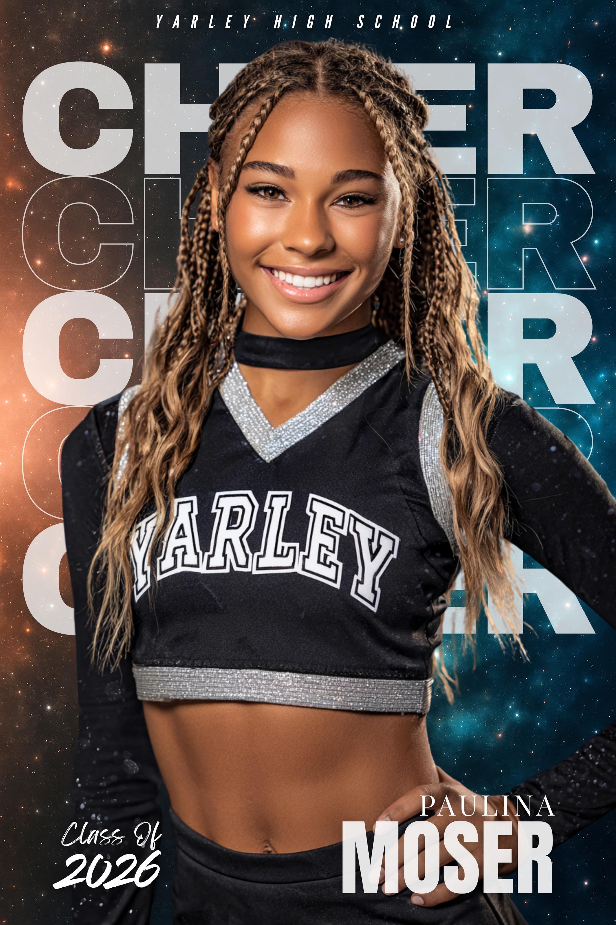Repeating Text Cheer & Dance Poster Template | Editable in Canva | 2:3
