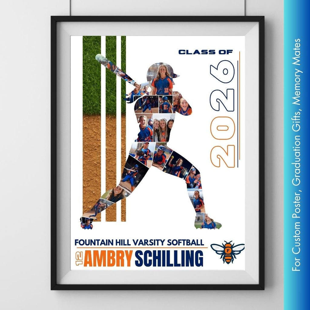 Softball Poster Template | Editable in Canva | 4:5 | Silhouette Style