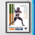 Softball Poster Template | Editable in Canva | 4:5 | Silhouette Style