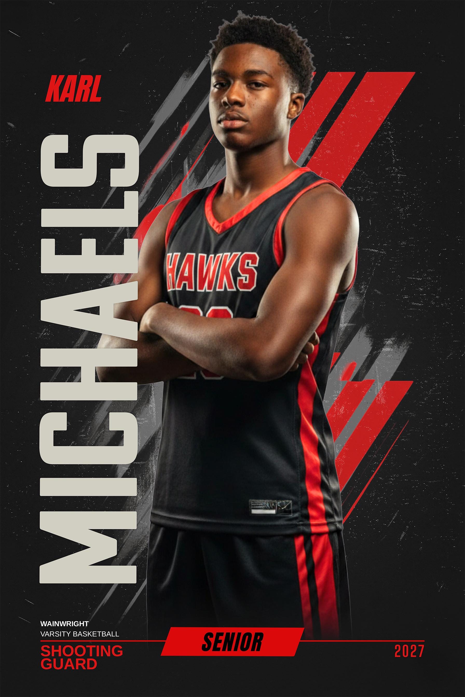 Velocity Basketball Poster Template | Photoshop Template | 2:3