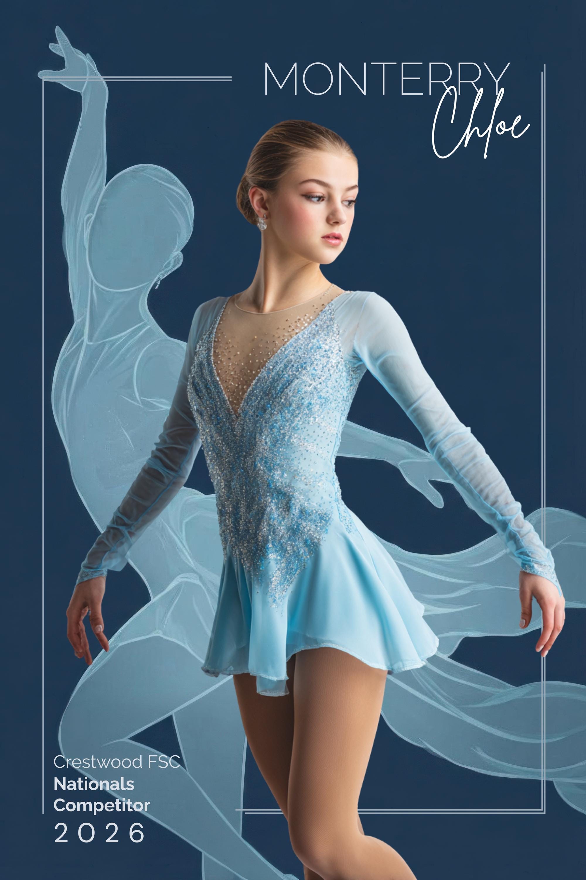 Graceful Silhouette Figure Skating Poster Template | Editable in Canva | 2:3