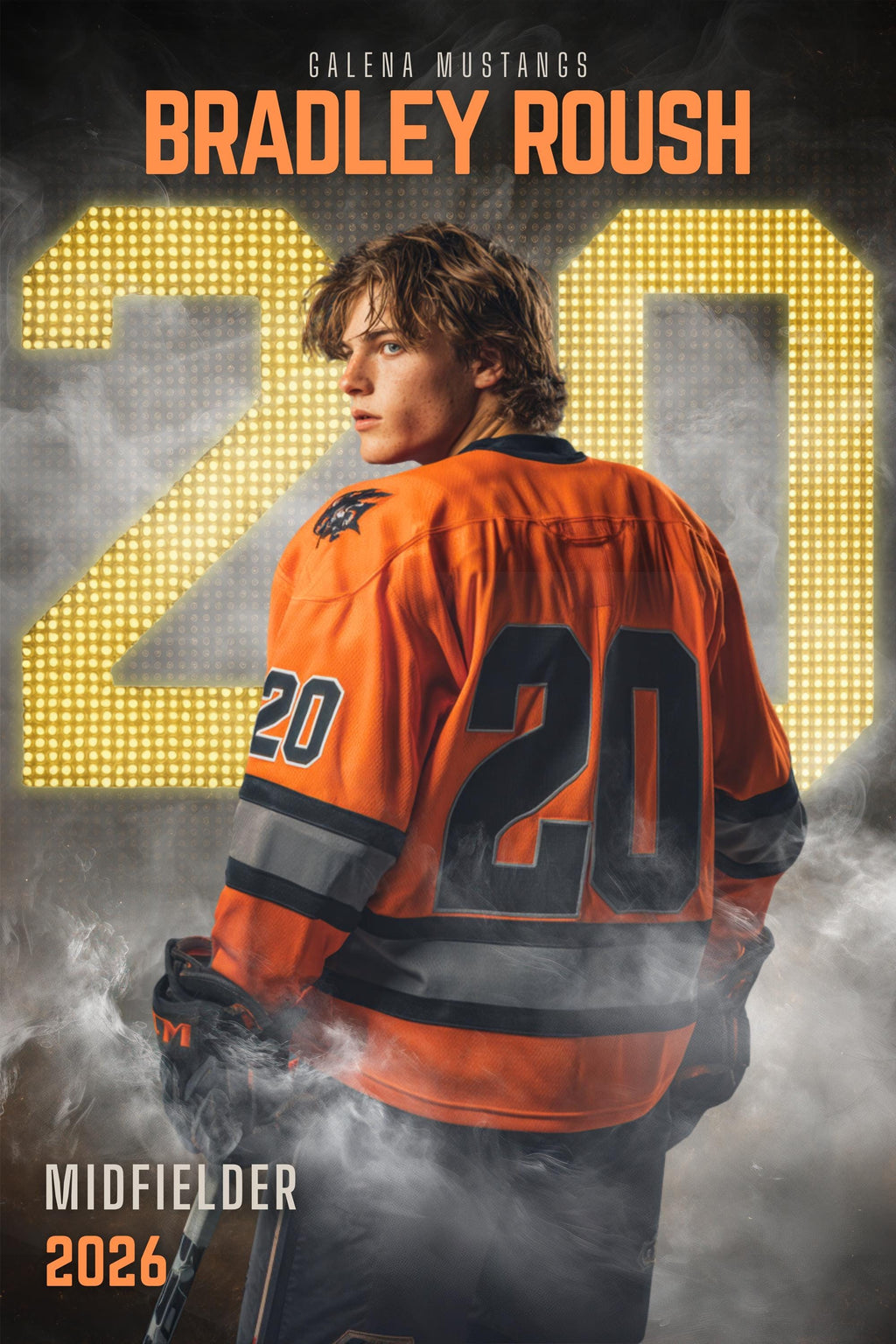 Scoreboard Numbers Hockey Poster Template | Editable in Canva | 2:3
