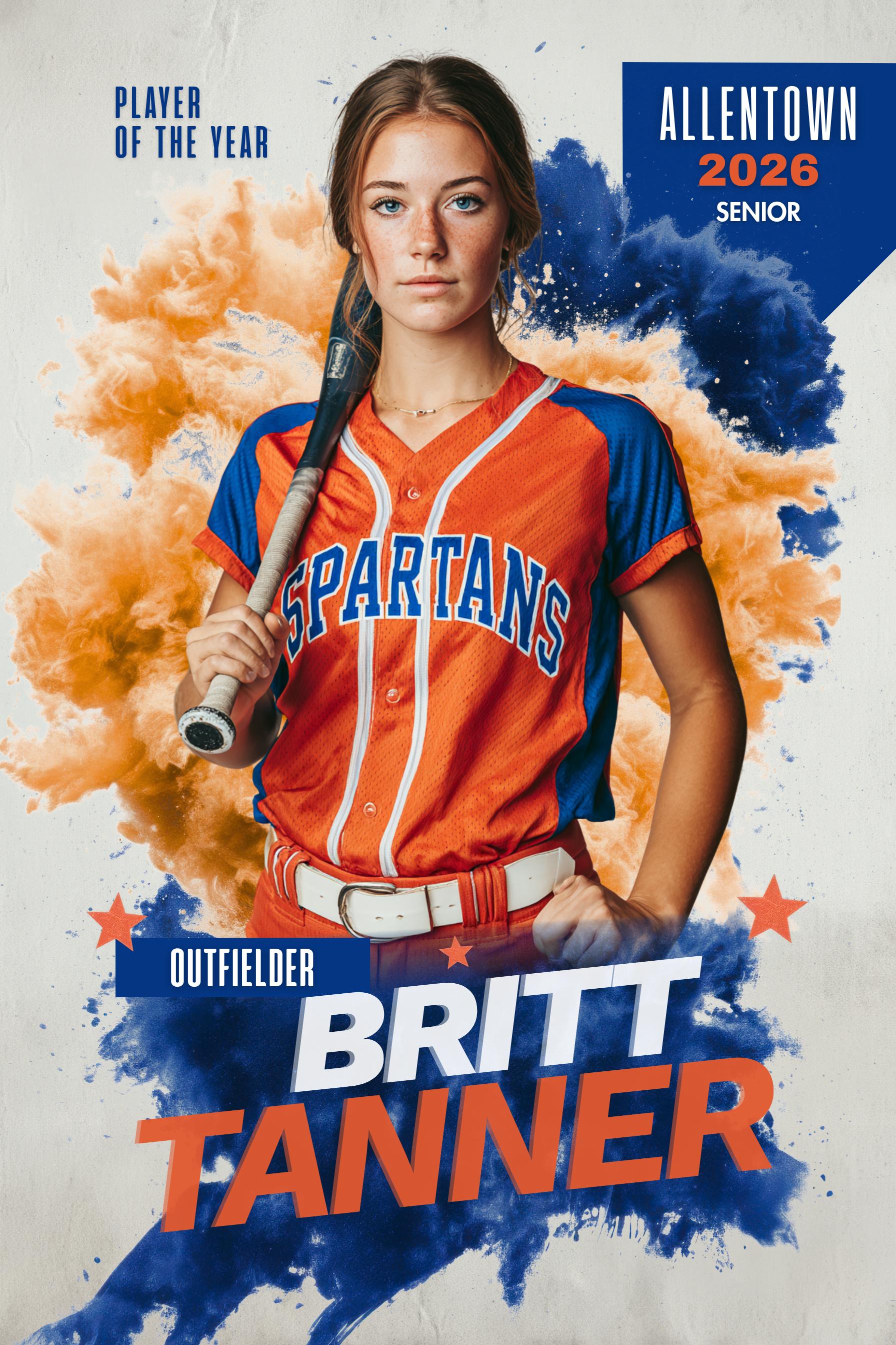 Color Burst Softball Poster Template | Editable in Canva | 2:3